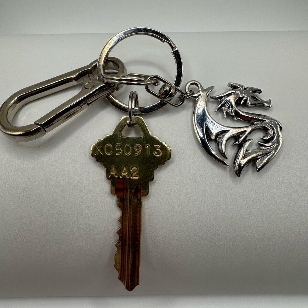 2/$20 Silver Dragon Charm Keychain - Picture 3 of 8